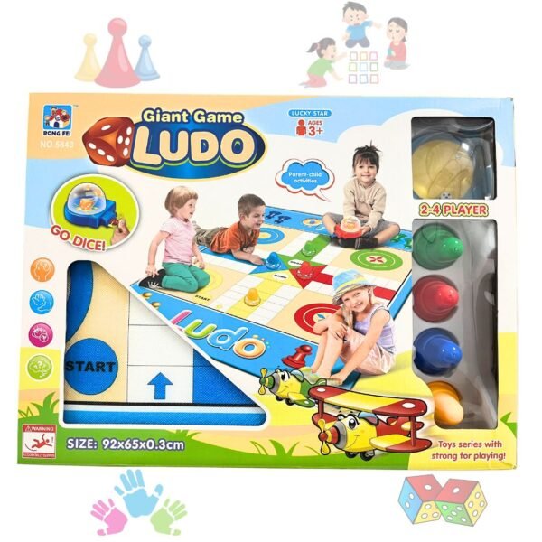 Giant Ludo Floor Game Mat – Kids & Family Board Game (2–4 Players)