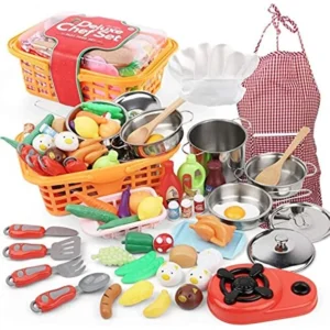 42-piece children's kitchen play set with utensils