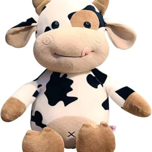 16-inch stuffed cow toy, soft and fluffy pillow -