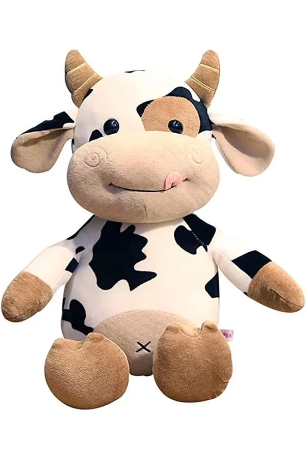 16-inch stuffed cow toy, soft and fluffy pillow -